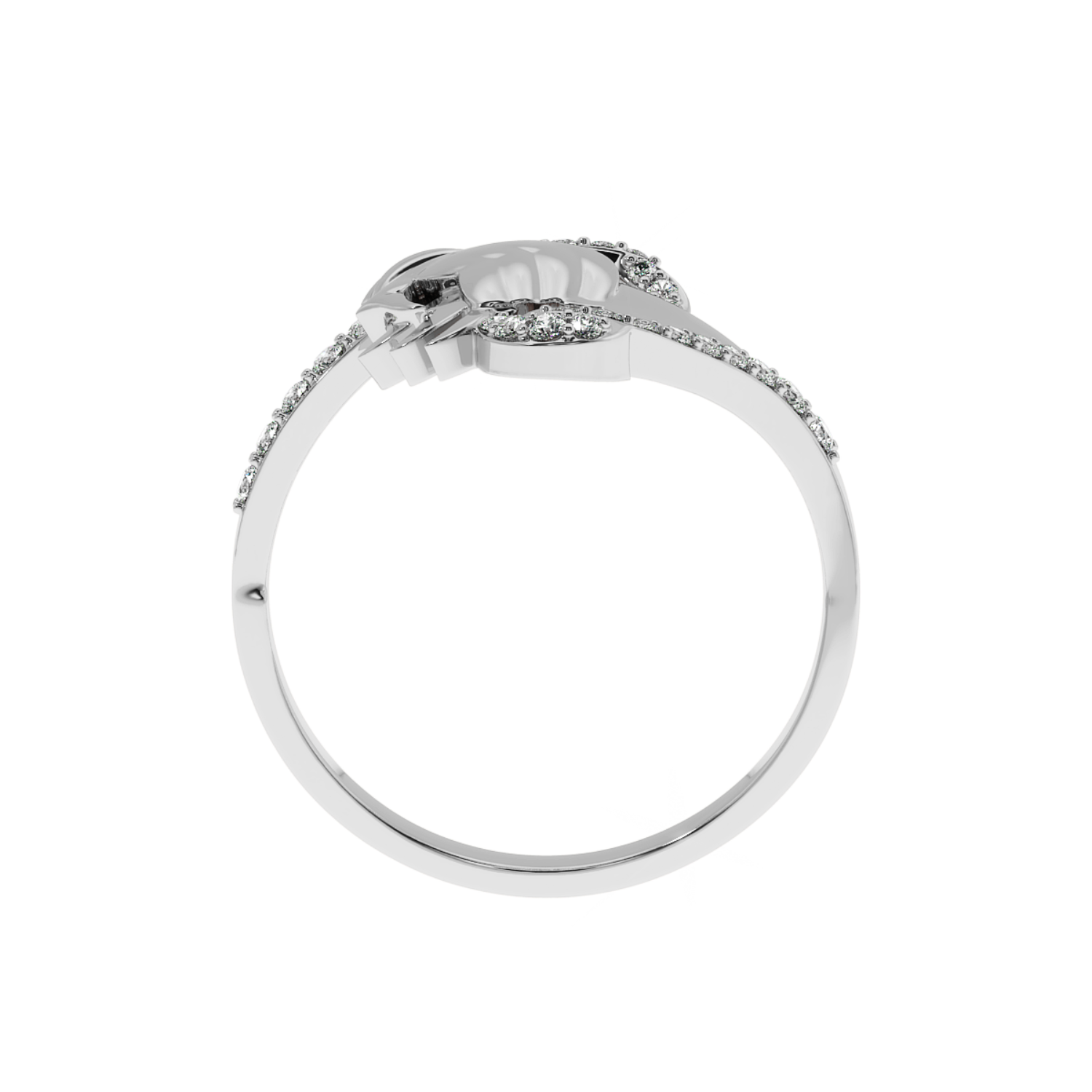 0.21ct Lab Diamond Rope & Hands Ring 14K YG